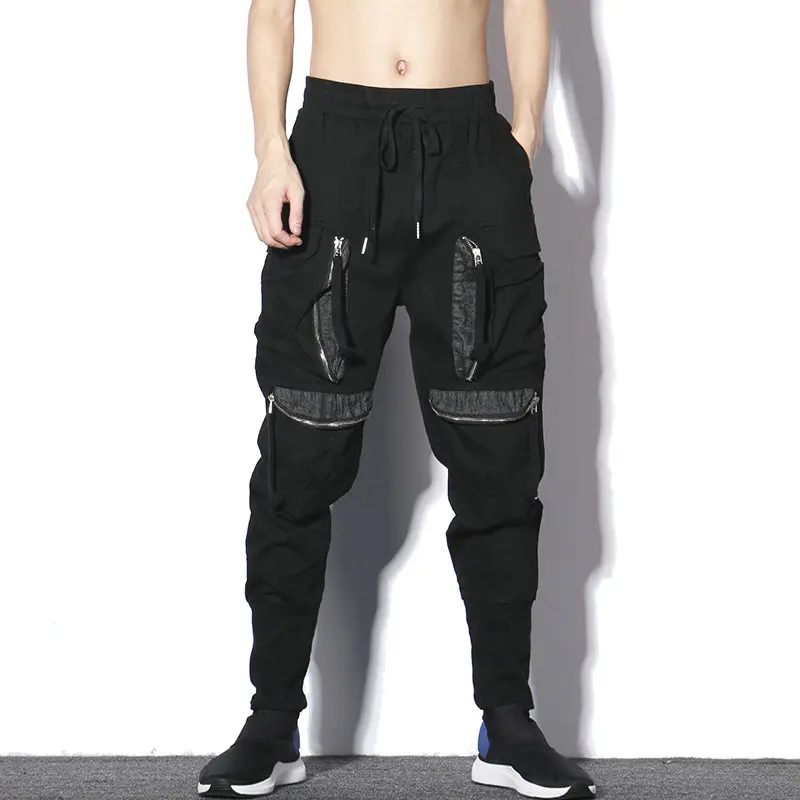 

Darkly Style Multi-pockets Cargo Pants Men 2019 Hip Hop Joggers New Design Fashion Streetwear Sportswear Harem Trousers Black