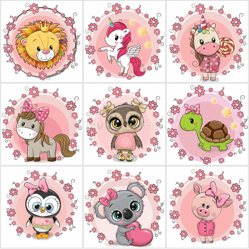 EverShine 5D Diamond Painting Full Drill Square Cartoon Cross Stitch Art Bead Embroidery Kit Home Decor Handwork Gift | Дом и сад