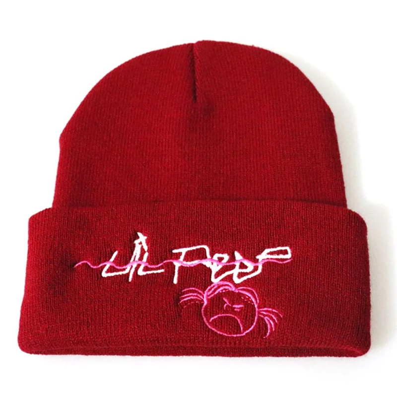 Lil Peep Beanie с вышивкой Love lil. peep Мужская и женская вязаная шапка вязанные шапочки Skullies теплая зимняя унисекс Лыжная хип-хоп шапка