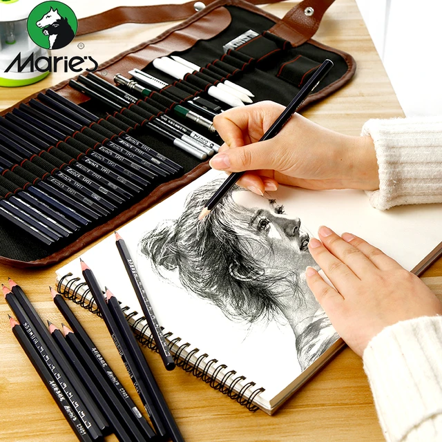 Marie's 12 Pcs Sketching Drawing Pencils with Box Set for Artists Students Kids  Art Supplies School Stationery - AliExpress