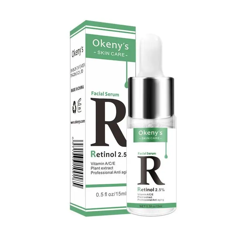 Retinol 2.5% Сыворотка для лица против морщин Сыворотка для удаления темных пятен масло дерева Антивозрастная отбеливающая эссенция Сыворотка для лица 15 мл