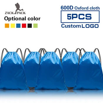 

5pcs Zackpack Sports Custom Logo Drawstring Bags Waterproof Oxford Backpack Storage Pull Rope 600D Oxford bag wholesale