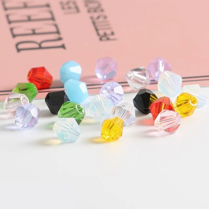 

4mm shiny Crystal beads Bicone Beads Glass Beads Loose Spacer Beads for bracelet DIY Jewelry Making 200pcs