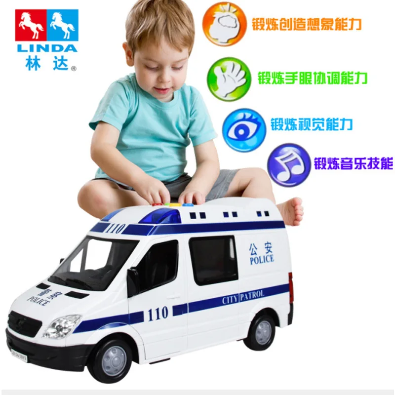 Linda 8018 инерционная Полицейская машина, Сказочник Тан, стихи с музыкой, обучающая машина для раннего развития, Детская Игрушечная модель