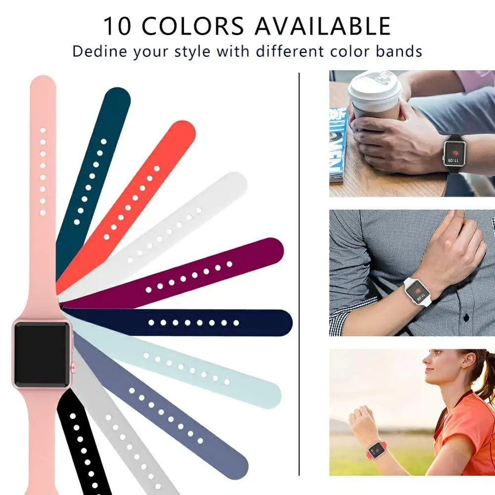 Тонкие полосы для apple watch band 4 44 мм 40 мм(iwatch 5) apple watch 3 2 1 ремешок 42 мм 38 мм силиконовый ремешок аксессуары