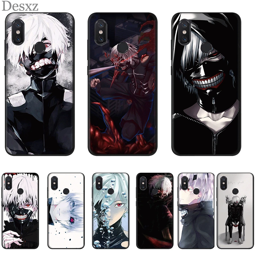 

Mobile Phone Case TPU For Redmi Note 4 4X 5 6 7 Pro 5A Prime Cover Black And White Anime Tokyo Ghouls Pattern