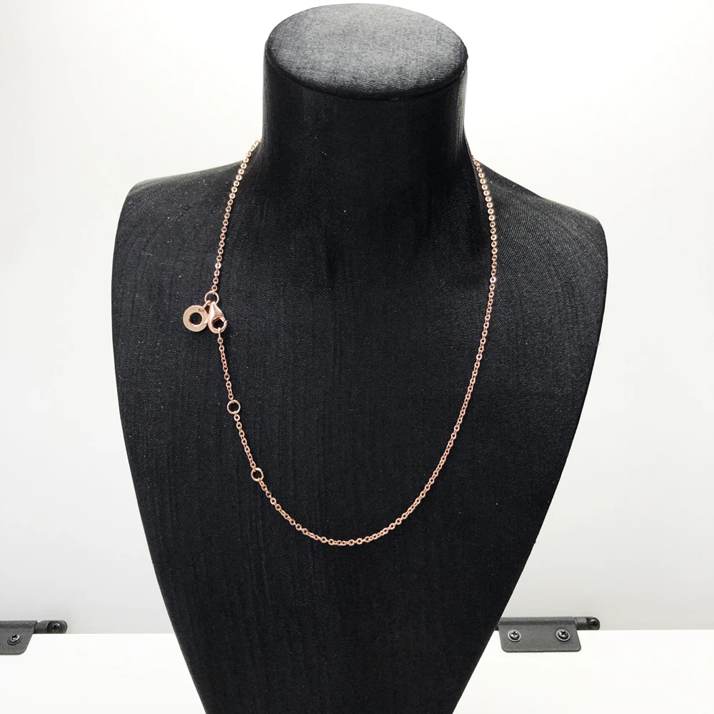 1 mm Ankerkette, verstellbare Halskette, brandneuer edler Schmuck, Europa-Stil, 925er Sterlingsilber, Geschenk für Männer und Frauen – Detail 8