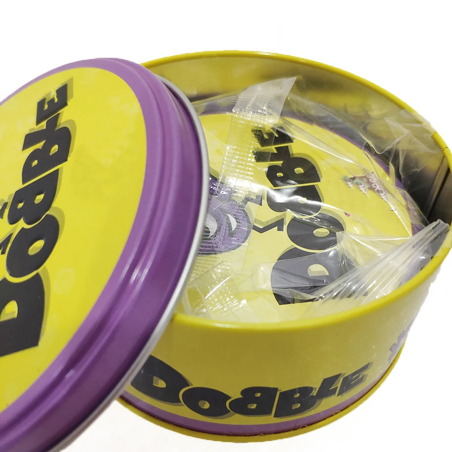 Dobbles Spot Cards It Hip 7 английская версия настольная игра высокое качество олово оригинальное издание животные металлическая коробка Go Кемпинг спорт - Цвет: Dobble
