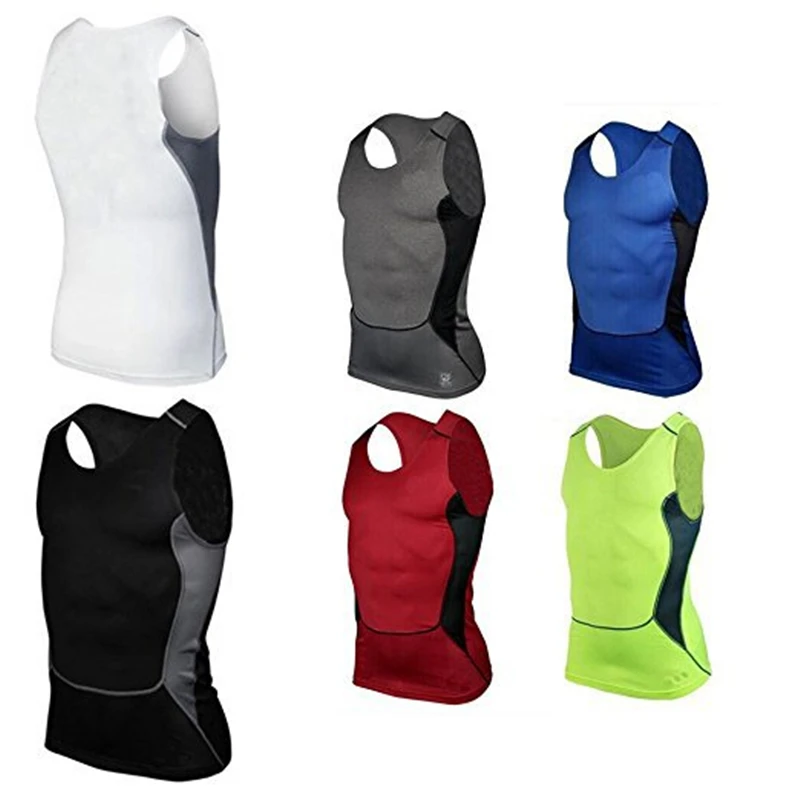 

Summer Men Boys Sports Running Basketball Boxing Vest Thermal Undershirt Skins Cool Tees Tank Top 6 Colors Size M-3XL