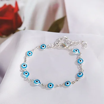 

2020 Women's Blue Evil Eye Chain Adjustable Bracelet Vintage Turkish Evil Eye Charm Wristband Bracelets