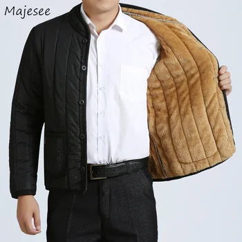 

Parkas Men Winter Thicker Plus Velvet Warm Large Size Stand Collar Single Breasted Parka Mens High Quality Straight Outerwear