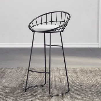 

Nordic Bar Chair Iron Chair Golden High Chair Leisure Chair Modern Dining Chair Various Heights Three Colors to Choose From