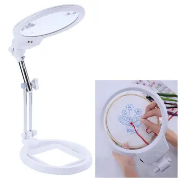 

Diamond painting cross stitch tool large magnifying glass foldable handheld LED light lens hands-free magnifying glass