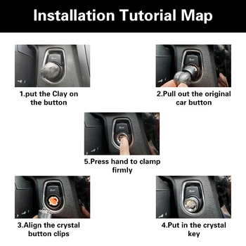 

1pcs Start Stop Engine Button One-Key Switch Cover Durable For BMW X3 X4 X5 X6