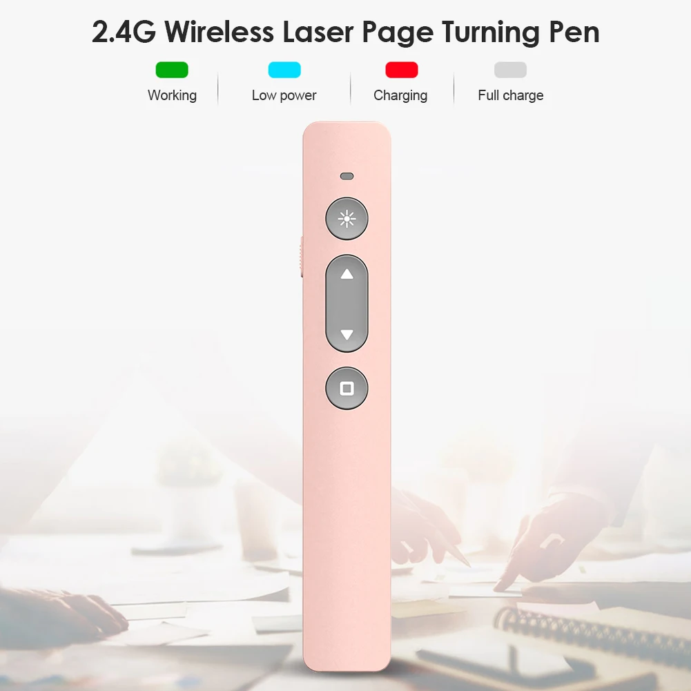 RF 2.4GHz 무선 플립 펜 레드 라이트 USB 충전식 PPT 프리젠 테이션 슬라이드 원격 제어 파워 포인트 리모콘 포인터