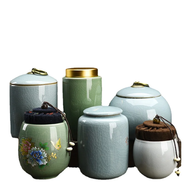 

Retro Chinese sealed pot large ceramic pot portable household Ge kiln pot