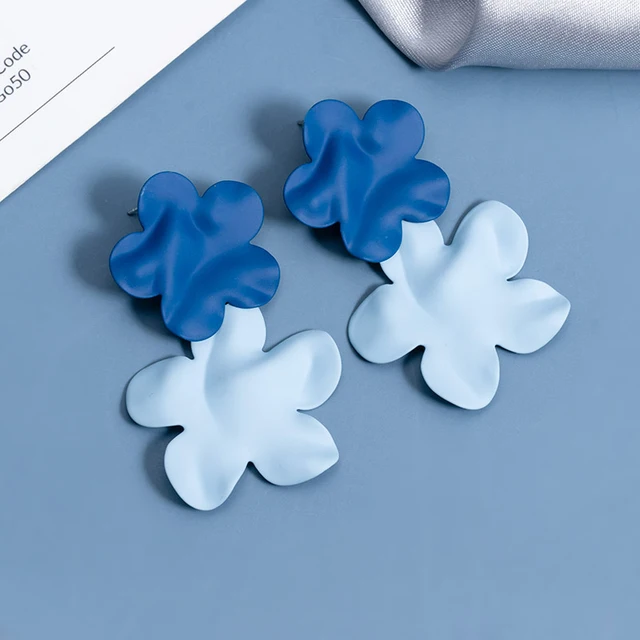 BLINLA 2021 New Korean Blue Geometric Acrylic Earrings for Women Fashion Bohemian Round Drop Earrings Party Brincos Jewelry Giuy Type 954