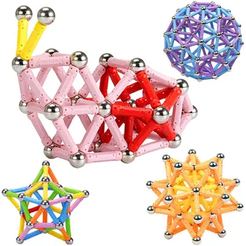 

3D Magnet Toys Bars Metal Balls Magnetic Designer Construction Set Model & Building Blocks Educational Toys for Children Gift