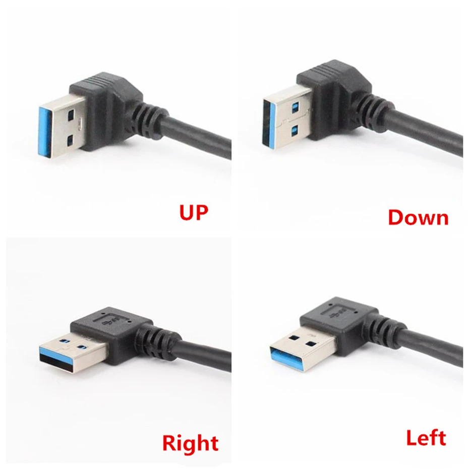 CY Cavo Di Estensione USB 3.0 Angolo Retto Maschio-Femmina - 20 Cm, 5 Gbps, Adattatore A 90° Sinistra