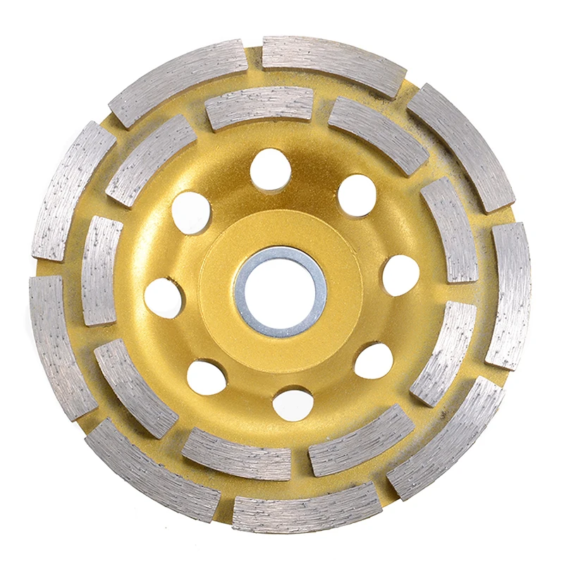 1pc 115mm Diamond Coating Concrete Grinder Disc Double Row Diamond Bowl Cup Grinding Wheel Disc Granite Stone Ceramics Tools
