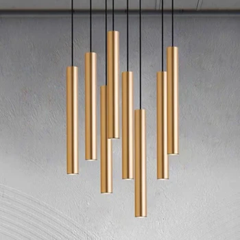 

Lukloy Modern LED Pendant Light Statement Ceiling Pendent Pipe Tube Hang Light for Bedroom Dining Table Kitchen Island Foyer