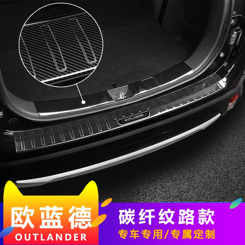 Нержавеющая сталь для Mitsubishi Outlander до задний внешний+ внутренний Бампер протектор Защитная подстилка в багажник ворота