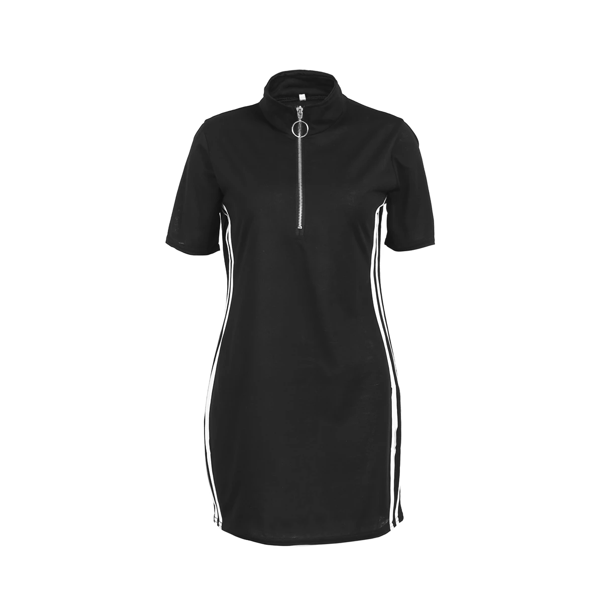 Новейшая модель; платье для тенниса летние Для женщин для отдыха Мода Горячие продажи U Форма сбоку в полоску спортивная одежда с застежкой "молния" платье для тенниса, наряды