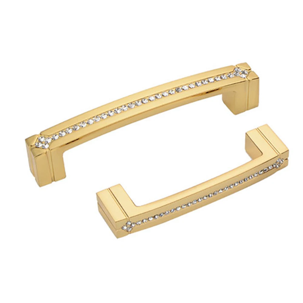 

Bar Cabinet Handle Knob Pull Polishing Gold/Crystal Finish for Kitchen Cabinet Hardware/Dresser Drawer Handles