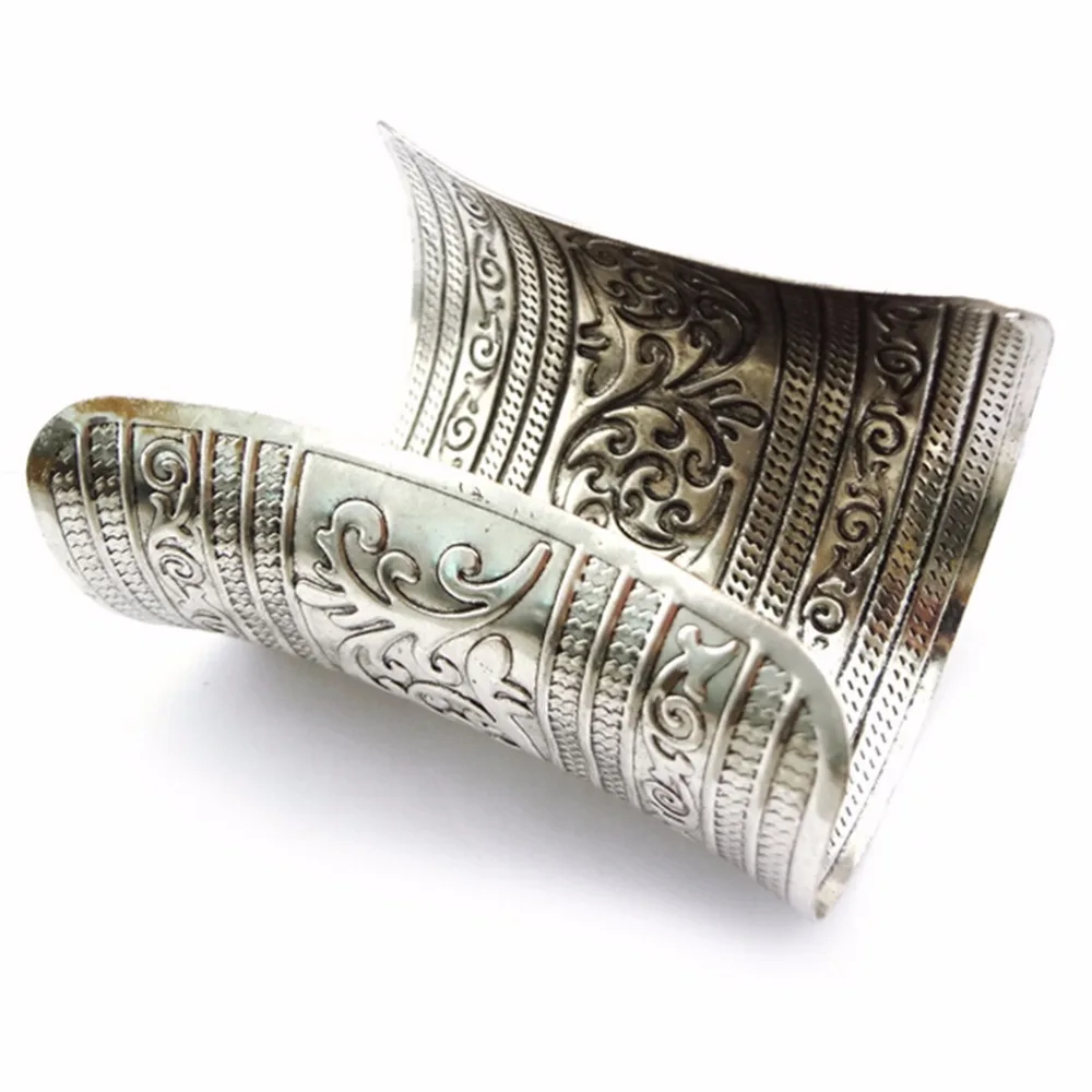 Metallic Gothic Long Wide Bracelet - Image 6