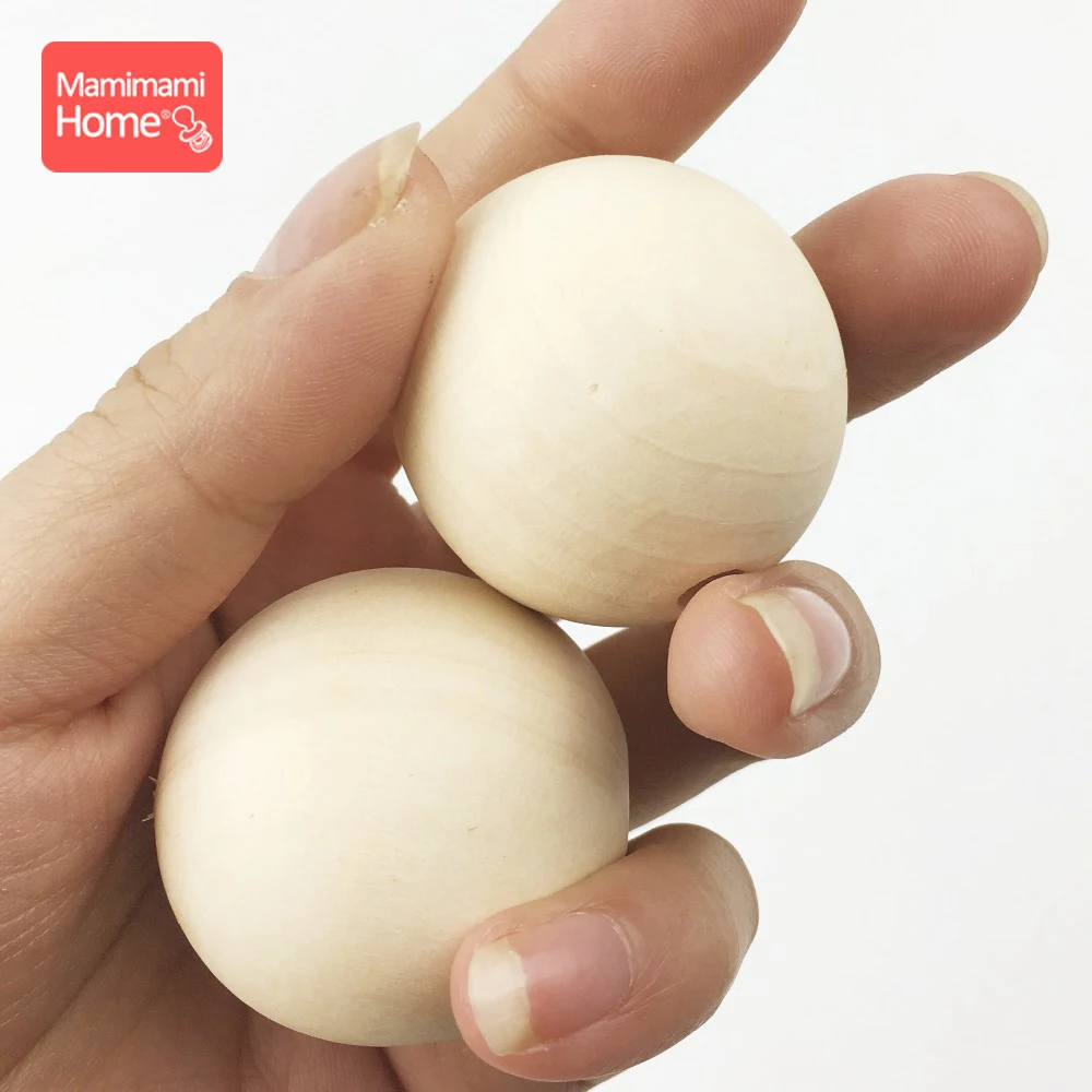 Деревянные Прорезыватели для зубов большие бусины 40 мм неокрашенные натуральные