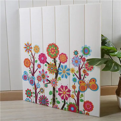70cmx70cm Мультфильм 3d пены наклейки на стену для детей комната спальня дерево зерна пены кирпич обои для детского сада украшения PE мягкая сумка обои - Цвет: 70cmx70cm