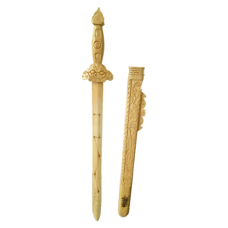 Taoist products, seven star peach wood sword, carved Heavenly Master Ping'an sword, dragon and tiger seven star peach wood sword 6