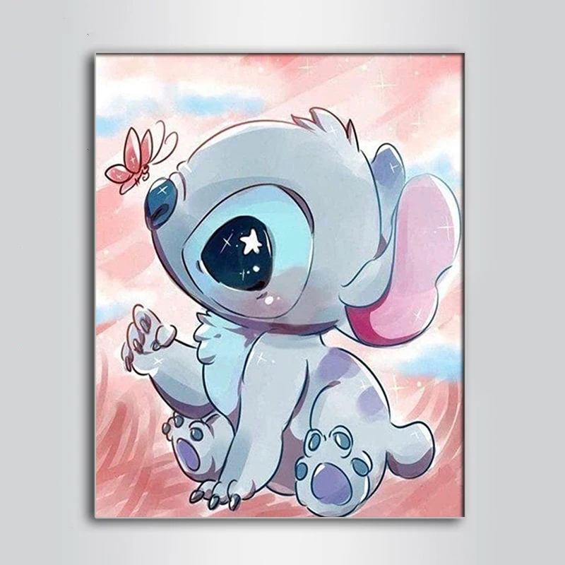 

5d Diy Diamond Painting Full Square/Round New Arrival Diamond Embroidery Cartoon Dog Butterfly Diamond Mosaic Display Picture