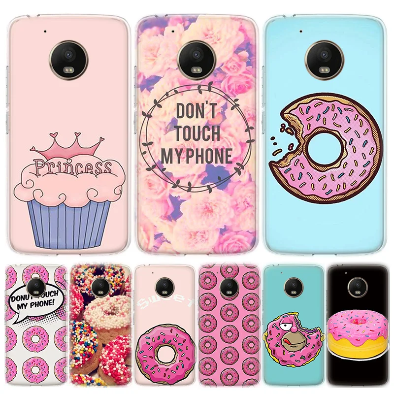 Simps Donuts LOVE COM Candy Cake Phone Case For Motorola MOTO G8 G7 G6 G5 G5S G4 E6 E5 E4 Plus Play Power One Action Soft Silico | Мобильные
