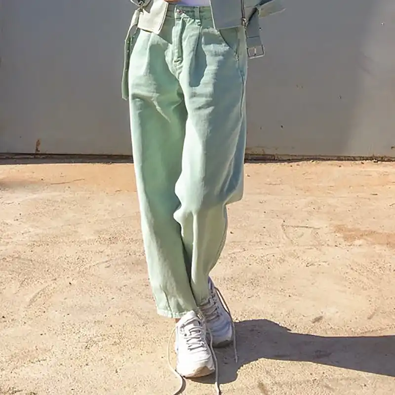 green khaki jeans womens