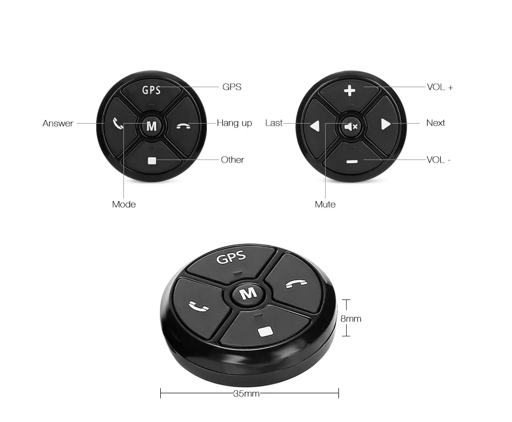 

Cross Border for Universal Party Control Steering Wheel Controller Versatile Wireless Multi-functional Car Mounted Navigation Bu