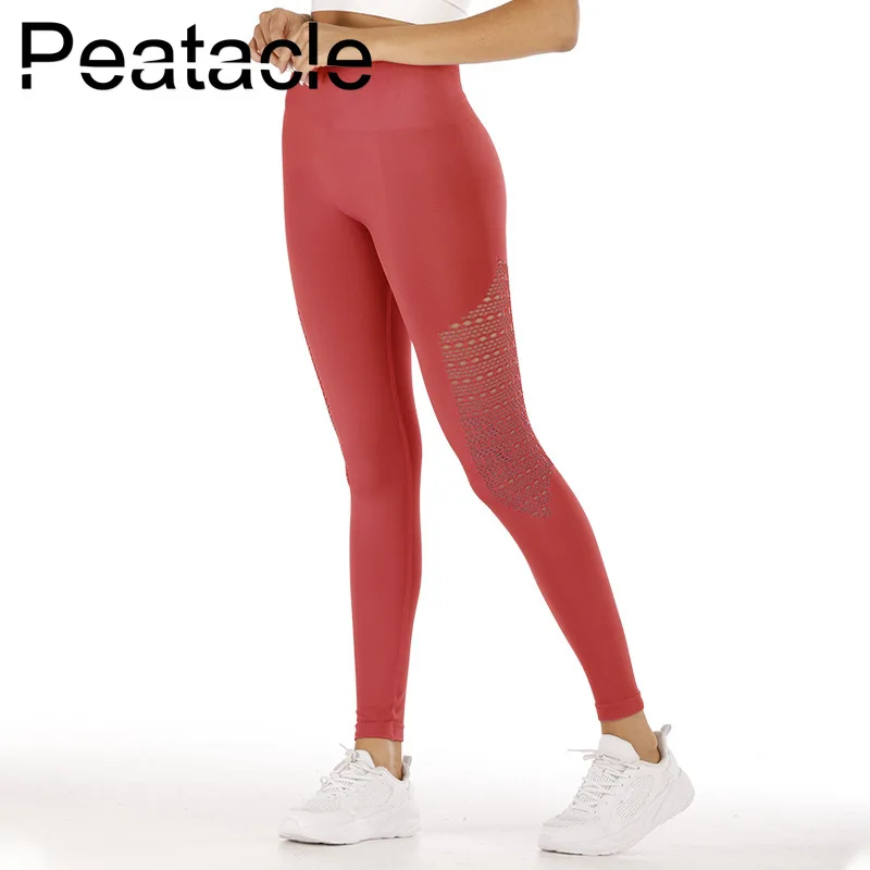 Peatacle спортивные Леггинсы брюки для йоги Высокая талия энергия Бесшовные Леггинсы спортивные женские фитнесс пробежки сетки сексуальные быстросохнущие