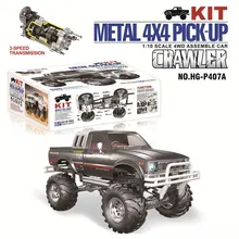 HG P407A RC Auto 1:10 2.4Ghz 4WD Radio Control Car Kit Versione per TOYATO Metallo 4X4 Pick-Up No Servo batteria ESC Trasmettitore