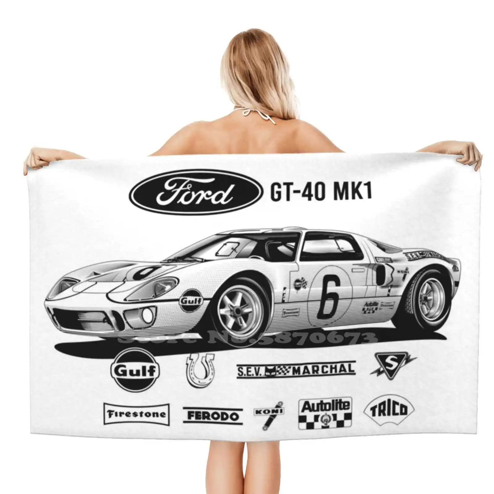 Копия Gt40 мягкое полотенце высокое качество Спортивное пляжное Le Mans Winner Shelby