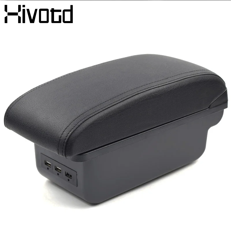Hivotd для Ford ECOSPORT, аксессуары, автомобильный подлокотник, коробка для центрального магазина, контейнер для хранения, пепельница, интерфейс USD, интерьер - Название цвета: new USB black