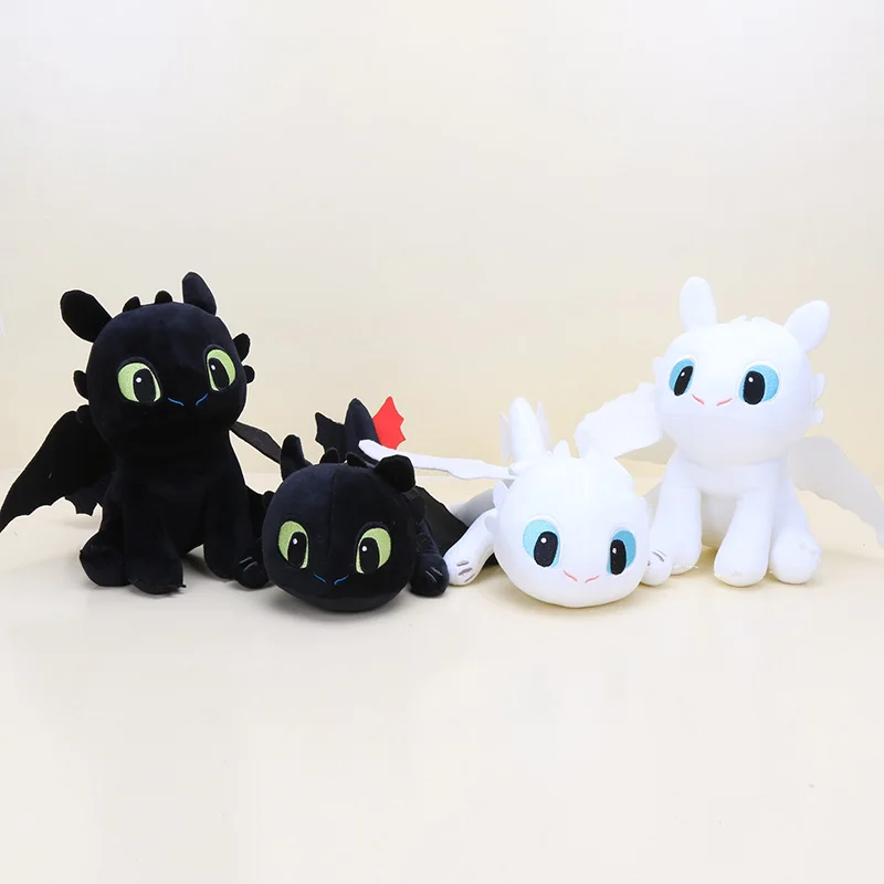 

23cm Q Version How to Train Your Dragon 3 White Dragon light fury nightmare toothless plush Stuffed Animal Doll Toy kids gift