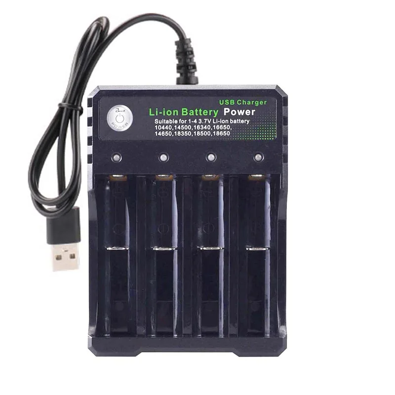 USB 18650 Батарея Зарядное устройство для 3,7 V литий-ионный аккумулятор Защитный чехол для мобильного телефона IMR 14500 16650 14650 18350 18500 16340 18650 Перезаряжаемые Батарея - Цвет: 4 Slots