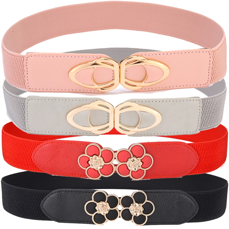 Fashion Plus Size Women Elastic Belts Ladies Waist Dresses Waistband