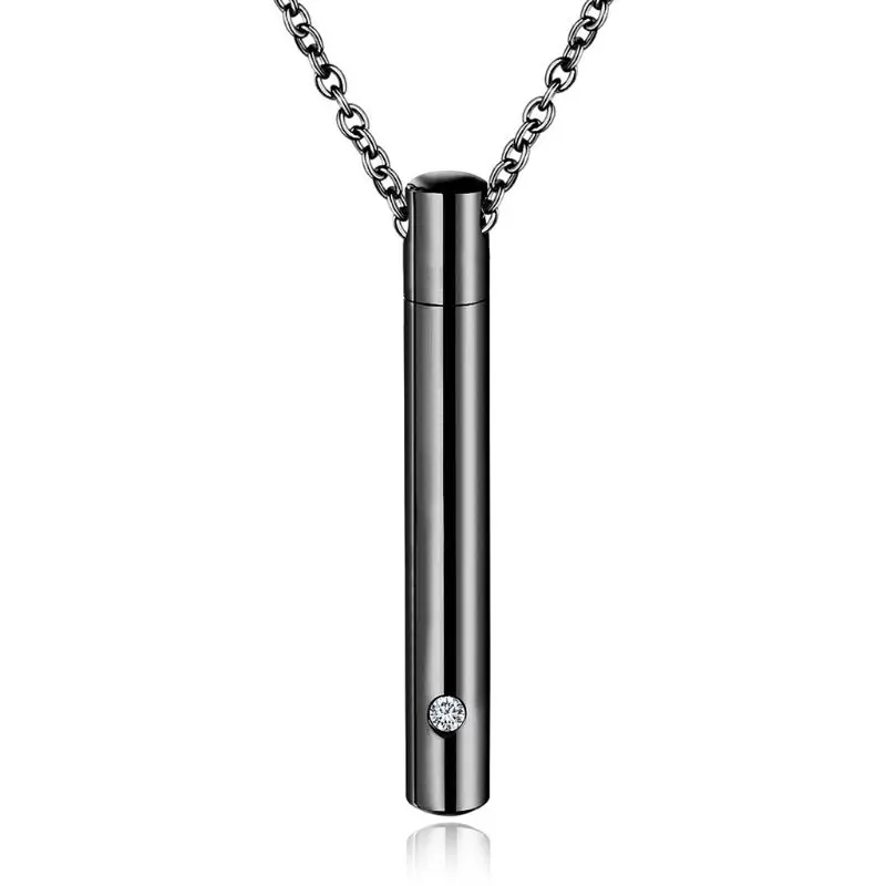 Cylinder Pet Cremation Urns Necklace Stainless Steel Cat Dog Ash Memorial Container Holder Jewelry Memorial Keepsake Pendantat