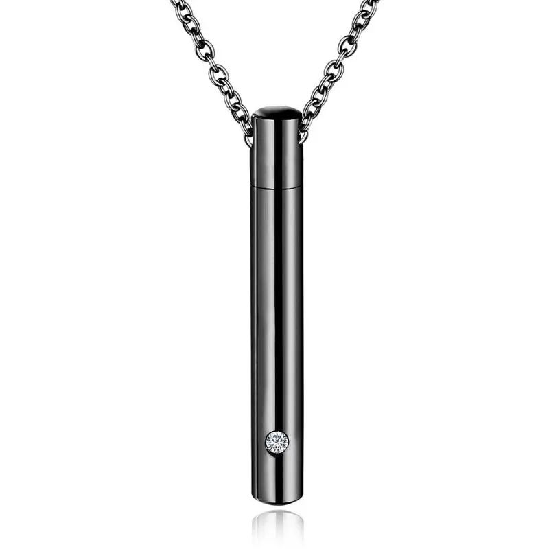 Cylinder Pet Cremation Urn Necklace Stainless Steel Cat Dog Ash Memorial Container Holder Jewelry Memorial Keepsake Pendant