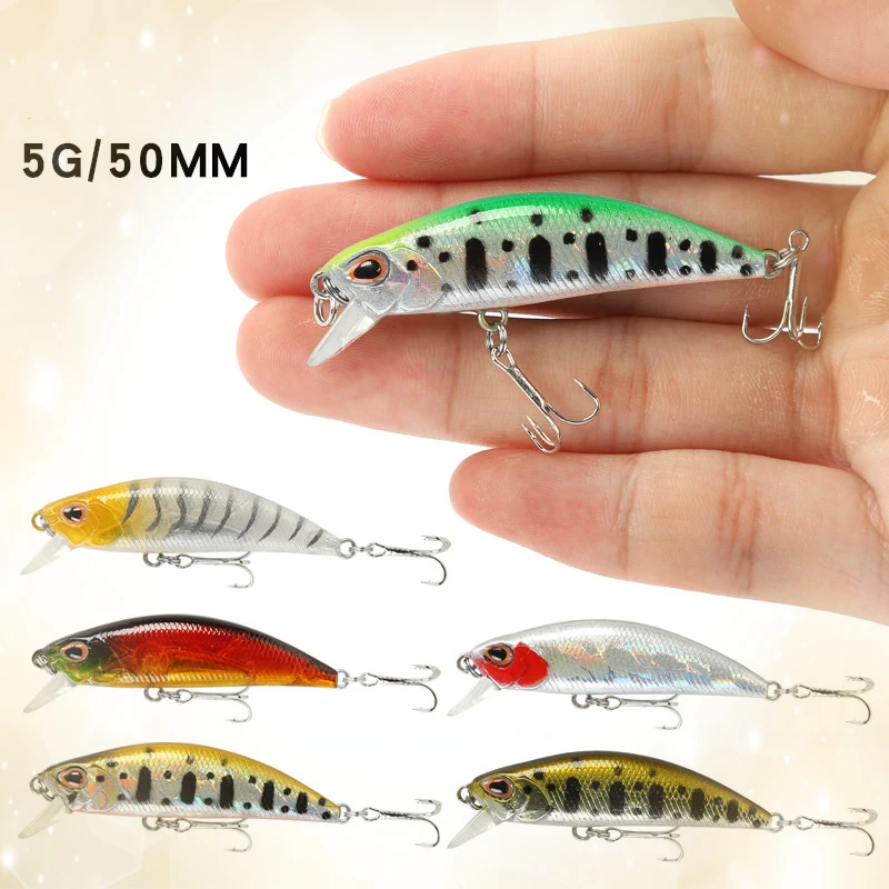1 шт. Minnow приманки 5G 50 мм Pesca опускается на дно рыбалка мини приманка жесткая воблер твердая большое