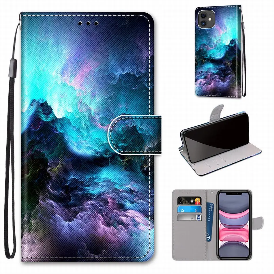 Кожаный чехол с цветочным рисунком для samsung Galaxy Note 10 Plus Note10 S10E S10 Plus S9+ S8 S7 S6 S5 Бабочка девушка коробка E08F