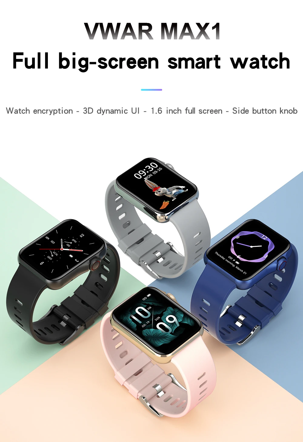 US $27.99 2021 Vwar MAX1 Smart Watch with Encoder Button Women Men Bluetooth Call Smartwatch D06 Sport Fitness Tracker VS HW12 HW16