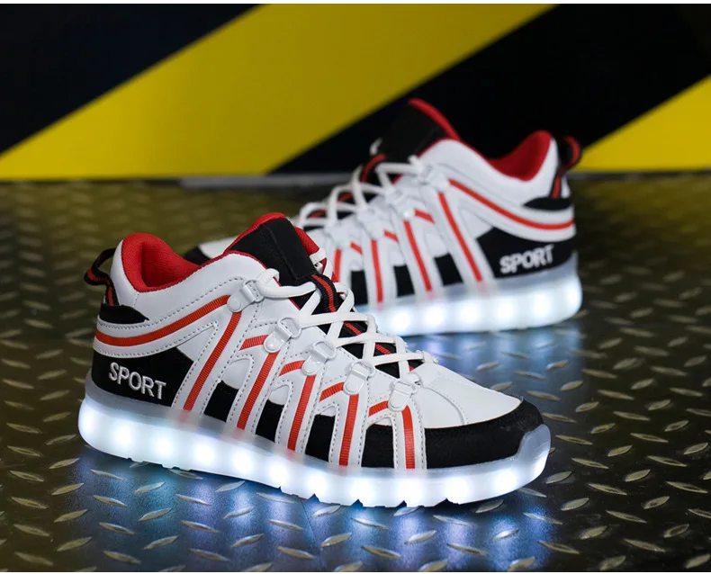Size 35-44 Mens & Womens Luminous Sneakers with Light Up sole USB Charging Glowing LED Shoes for Children Sneakers With Lights