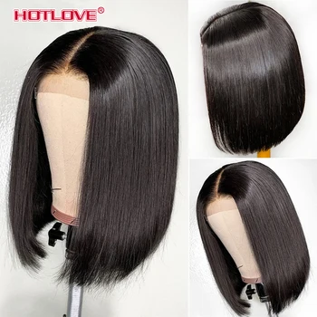 Short Bob Wig Bone Straight Human Hair Wigs for Black Women Pre-Plucked 5x5x1 Closure Wig Brazilian Hair Lace Wigs 150% Denisty 2